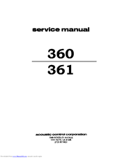 Acoustic 360 Service Manual