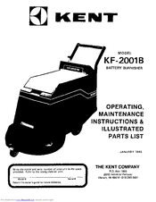 KENT KF-2001B Operating, Maintenance Instructions & Illustrated Parts List