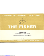 Fisher Warwick W-59-IP Operating Instructions And Warranty