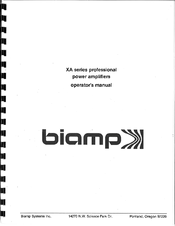 Biamp Xa Series Operator's Manual