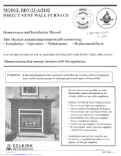 Selkirk RDV-25-A/2102 Homeowner And Installation Manual