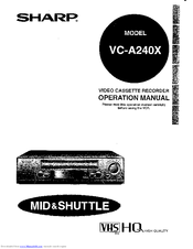 Sharp VC-A240X Operation Manual