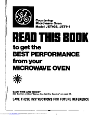 GE JET105 Use And Care Book Manual
