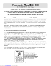 PowerMaster RSG 2000 Installation Manual