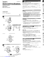 Sony Electret ECM-Z37C Operating Instructions