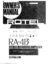 Rotel RA-413 Owner's Manual