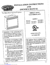 White Mountain Hearth Tahoe DVS-30-3 Owner's Manual