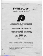 Preway BE41 Installation And Operation Manual