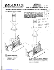 Martin Fireplaces SA 42 Installation, Operation And Maintenance Manual