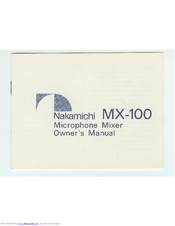 Nakamichi MX-100 Owner's Manual