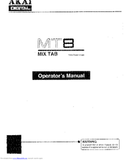 Akai MT8 Operator's Manual