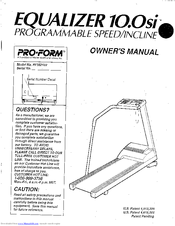 Pro-Form Equalizer 10.0si PF352102 Owner's Manual