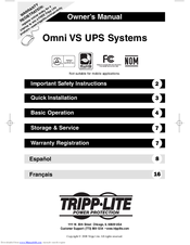 Tripp Lite Omni VS Owner's Manual