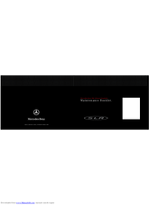 Mercedes-Benz 2009 SLR McLaren Roadster Maintenance Booklet