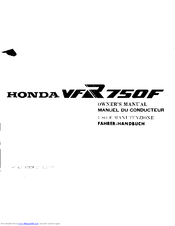 Honda 1986 VRF750F Owner's Manual