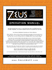 Zeus Z2500SH Operation Manual