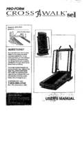 Pro-Form Cross Walk SEL DRTL20761 User Manual