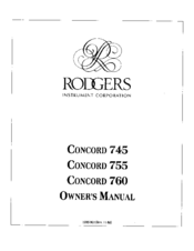 Rodgers Concord 745 Owner's Manual
