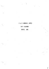 A & R Cambridge Limited A60 Service Data
