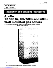 Myson Apollo 15/30 Si Installation And Servicing Instructions
