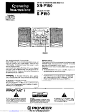 Pioneer XR-P150 Operating Instructions Manual