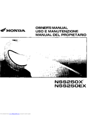 Honda NSS250EX Owner's Manual