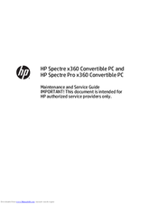 HP Spectre Pro x360 Maintenance And Service Manual
