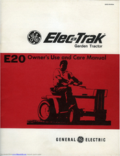 GE Elec-Trak E20 Owner's Use And Care Manual