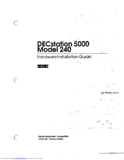 Digital Equipment DECstaion 5000 240 Hardware Installation Manual