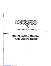 Scorpio CYL-200 Installation Manual And User's Manual