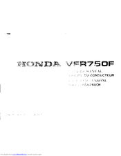 Honda 1987 VFR750F Owner's Manual