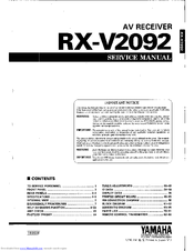 Yamaha RX-V2092 Service Manual
