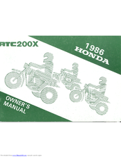 Honda 1986 ATC200X Owner's Manual
