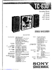 Sony TC-630 Service Manual