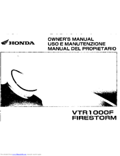 Honda 2004 VTR1000F FireStorm Owner's Manual