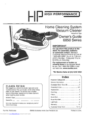 Electrolux HP 6850 Series Owner's Manual