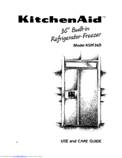 KitchenAid KSRF36D Use And Care Manual