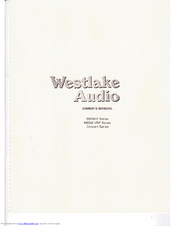 Westlake Concert Series Owner's Manual