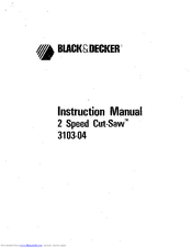 Black & Decker 3103-04 Instruction Manual