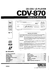 Yamaha CDV-870 Service Manual