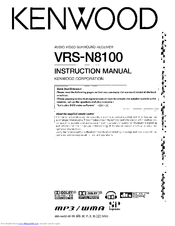 Kenwood VRS-N8100 - AV / Digital Multimedia Receiver Instruction Manual