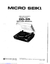 Micro Seiki DD-35 Service Manual