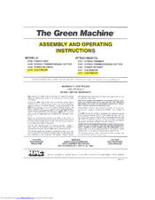 HMC The Creen Machine 2370 Assembly And Operating Instructions Manual