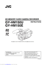 JVC ProHD GY-HM150E Instruction Manual