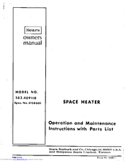 Sears 583.409110 Operation And Maintenance