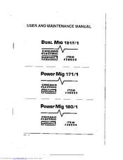 Chicago Electric Dual Mig 151T-1 36692 User And Maintenance Manual