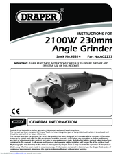 Draper AG2233 Instructions For Use Manual