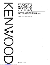 Kenwood CV-1245 Instruction Manual