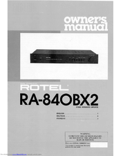 Rotel RA-84OBX2 Owner's Manual