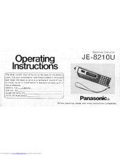 Panasonic JE-8210U Operating Instructions Manual